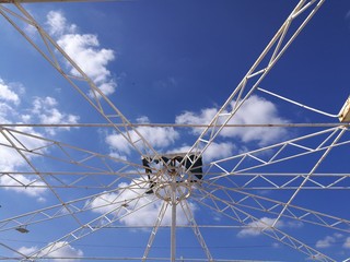 metal roof frame under blue sky