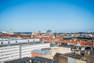 Fototapeta na wymiar cityscape of beautiful architecture of copenhagen city, denmark