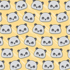 Background of Panda bear pattern, vector illustration