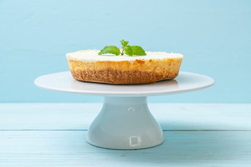 Homemade cheesecake  with mint