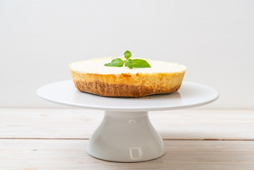 Homemade cheesecake  with mint