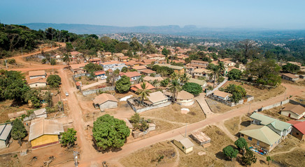 Top shot of africa village town - beautiful landscape cityscape