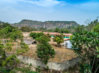 Top shot of africa village town - beautiful landscape cityscape