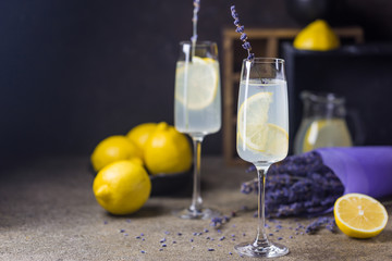 Lemonade with lemons and lavender