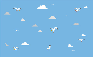 Seagulls and Clouds background