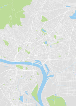 Bratislava colored vector map