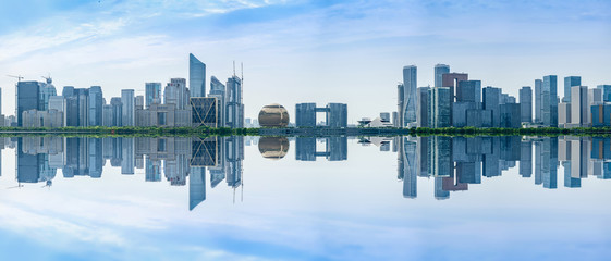 The skyline of urban architectural landscape in Hangzhou, China