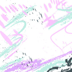 Modern background with pale blue and pink pastel  brushes, spots. White space for your text