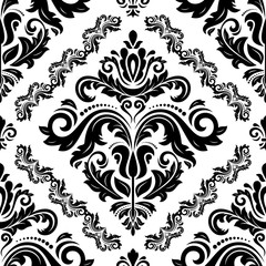 Orient vector classic pattern. Seamless abstract blacka nd white background with vintage elements. Orient background. Ornament for wallpaper and packaging