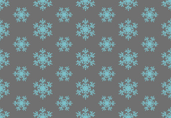 Blue snowflakes seamless pattern. Winter christmas background.