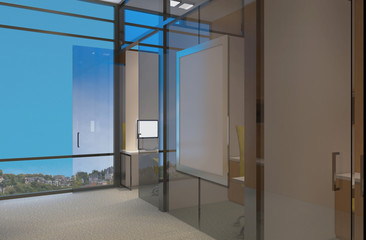 Modern office Cabinet.  3D rendering.