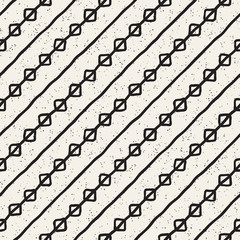 Hand drawn lines seamless grungy pattern. Abstract geometric repeating texture in black and white.