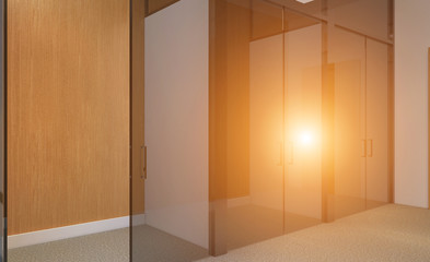 Modern Empty  office Cabinet. Meeting room. 3D rendering.