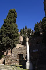 Obraz premium The Alcazaba is a palatial fortification in Malaga, Spain. It was built by the Moorish Hammudid dynasty in the early 11th century. 
