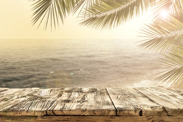 Plakat table background of free space and mood landscape of palms 