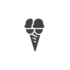 Ice cream cone vector icon. filled flat sign for mobile concept and web design. Summer dessert simple solid icon. Symbol, logo illustration. Pixel perfect vector graphics