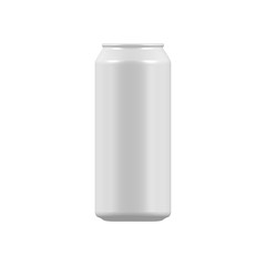 blank aluminum soda can isolated on white background. vector soda or beer can mock up