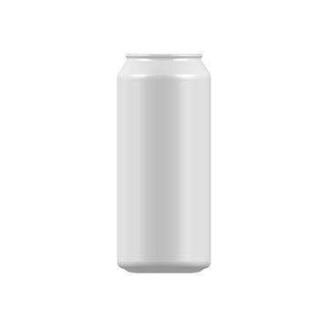 blank aluminum soda can isolated on white background. vector soda or beer can mock up