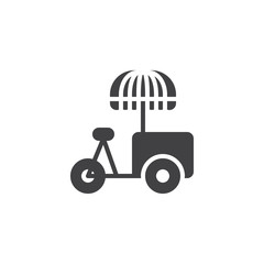 Ice Cream Cart vector icon. filled flat sign for mobile concept and web design. Fast food stand simple solid icon. Symbol, logo illustration. Pixel perfect vector graphics