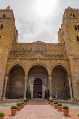 Fototapeta na wymiar Exterior view of Cefalu Cathedral in the city