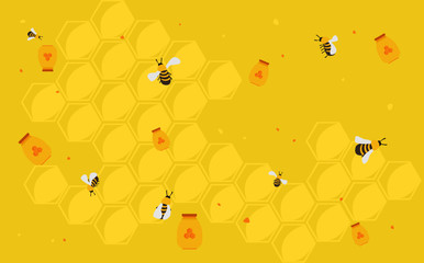 Bees and Honey background