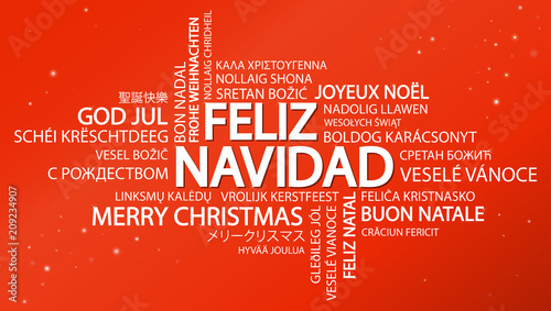 Spanish christmas words "Word cloud Merry Christmas (in Spanish)" Stockfotos und lizenzfreie Vektoren auf Fotolia.com