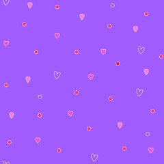 Heart and polka seamless pattern