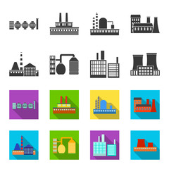 Industry, production.Factory set collection icons in black,flet style vector symbol stock illustration web. © pandavector