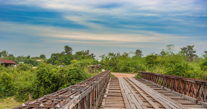 Bridge over tributary of the Mekong river.