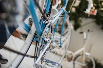 Fototapeta na wymiar Detail of old retro bicycle
