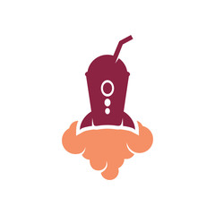 Power Energy Drink Like Rocket Launch Symbol
