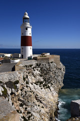 The lighthouse at Europa Point on the rock of Gibraltar is the first or the last Lighthouse in...
