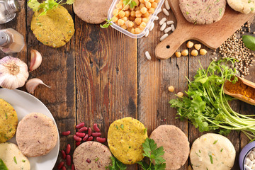vegan burger with ingredients