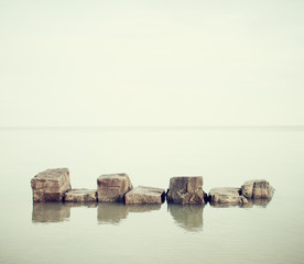 Stones in lake