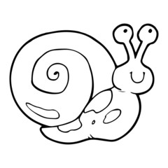 Snail cartoon illustration isolated on white background for children color book