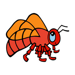 Wasp cartoon illustration isolated on white background for children color book