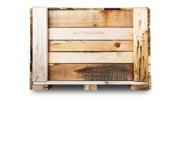 Wood Pallets - crates for transportation - Strong cargo security - isolated white background - copy space 