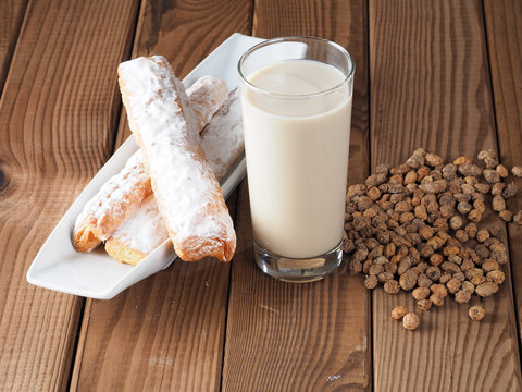 Horchata is a drink, made with the juice of tigernuts and sugar.  Native from Valencia &ndash; Spain, it is a refreshing drink, often accompanied with long thin buns called  fartons.