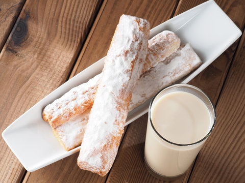 Horchata is a drink, made with the juice of tigernuts and sugar.  Native from Valencia &ndash; Spain, it is a refreshing drink, often accompanied with long thin buns called  fartons.