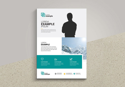 Business Flyer Layout with Man Silhouette Element