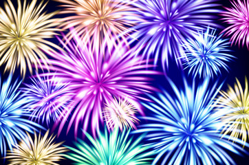 Abstract colored firework background with free space for text vector