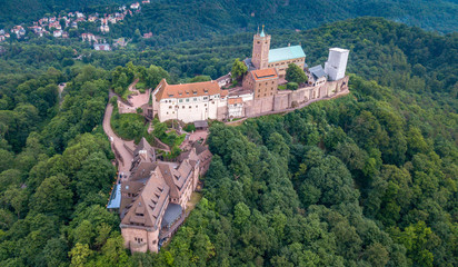 aerial view of the Wartburg Thuringia Eisenach Germany