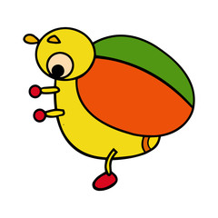 Ladybug cartoon illustration isolated on white background for children color book