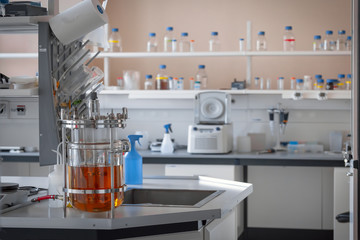 Equipment in the medical, pharmaceutical laboratories.