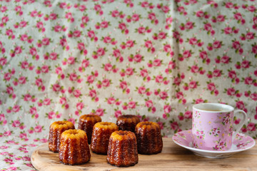 Canele is a small French pastry with rum and vanilla