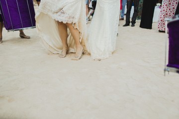 Newly married couple after their wedding.