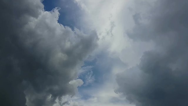 time lapse blue sky with cloud before raining