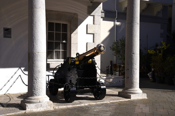 the Governors palace on the Rock of Gibraltar at the entrance to the Mediterranean Sea
