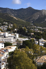 Fototapeta na wymiar Mijas one of the most beautiful 'white' villages of the Southern Spain area called Andalucia. It is in the mountains above the coast 