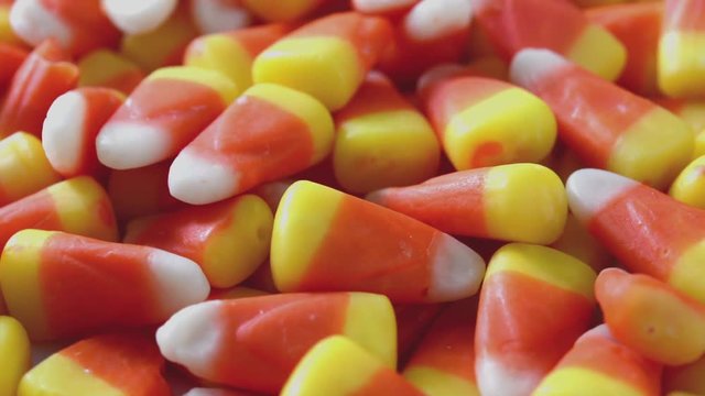 Typical halloween candy corn circling footage
